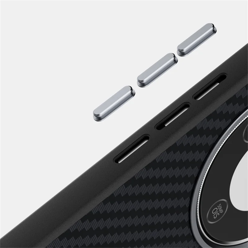 ABEEL Magnetic Case For Honor Magic8 Lite 5G  /  X9d 5G  /  X70 5G Carbon Fiber Texture Phone Back Cover - Black