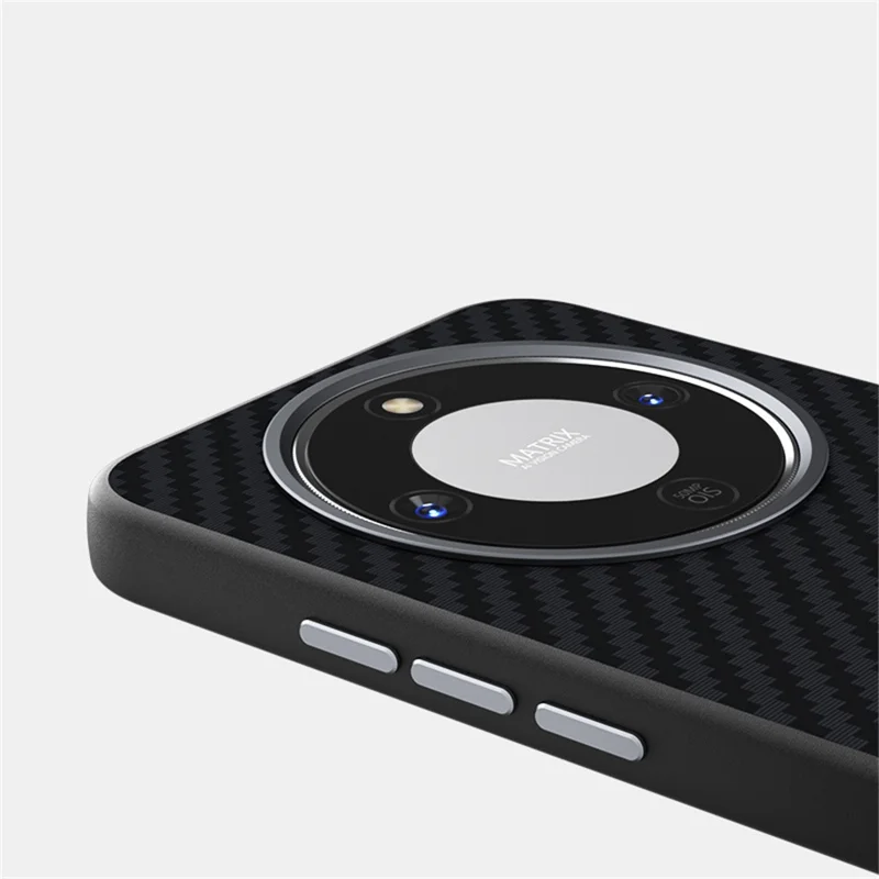 ABEEL Magnetic Case For Honor Magic8 Lite 5G  /  X9d 5G  /  X70 5G Carbon Fiber Texture Phone Back Cover - Black