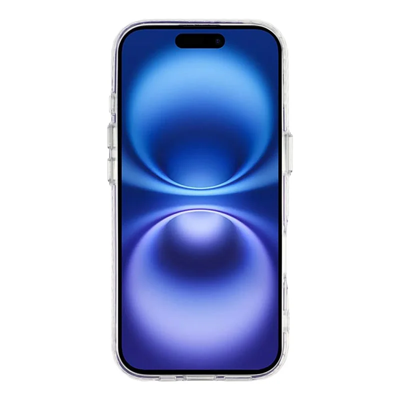 For iPhone 16 Magnetic Case Ripple Pattern Clear Acrylic PC Protective Cover Compatible with MagSafe - Purple