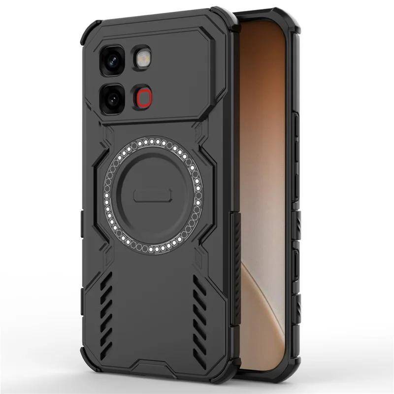 Für Infinix Note Edge 5G Magnetische Hülle Butterfly Armor, Hohlkühlung, PC + TPU Handy-Schutzhülle - Schwarz