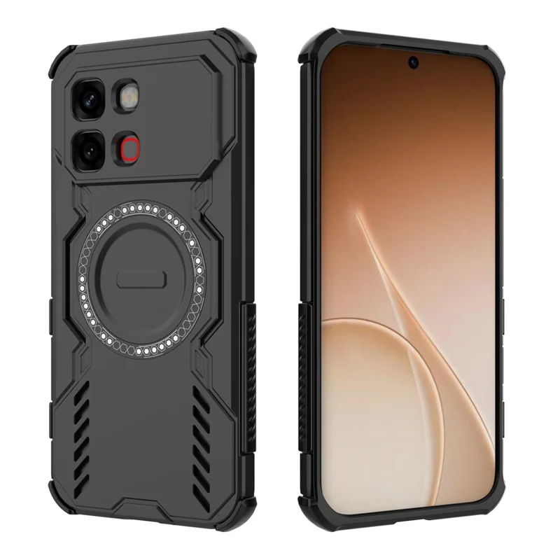 Für Infinix Note Edge 5G Magnetische Hülle Butterfly Armor, Hohlkühlung, PC + TPU Handy-Schutzhülle - Schwarz