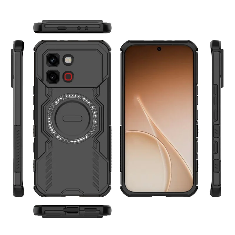 Für Infinix Note Edge 5G Magnetische Hülle Butterfly Armor, Hohlkühlung, PC + TPU Handy-Schutzhülle - Schwarz