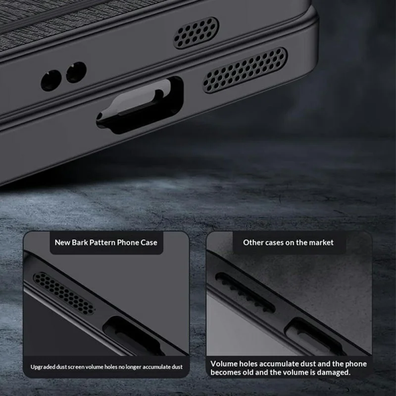 For Oppo Find X9s Pro 5G Case Wood Texture PU Leather Coated PC TPU Phone Cover - Black