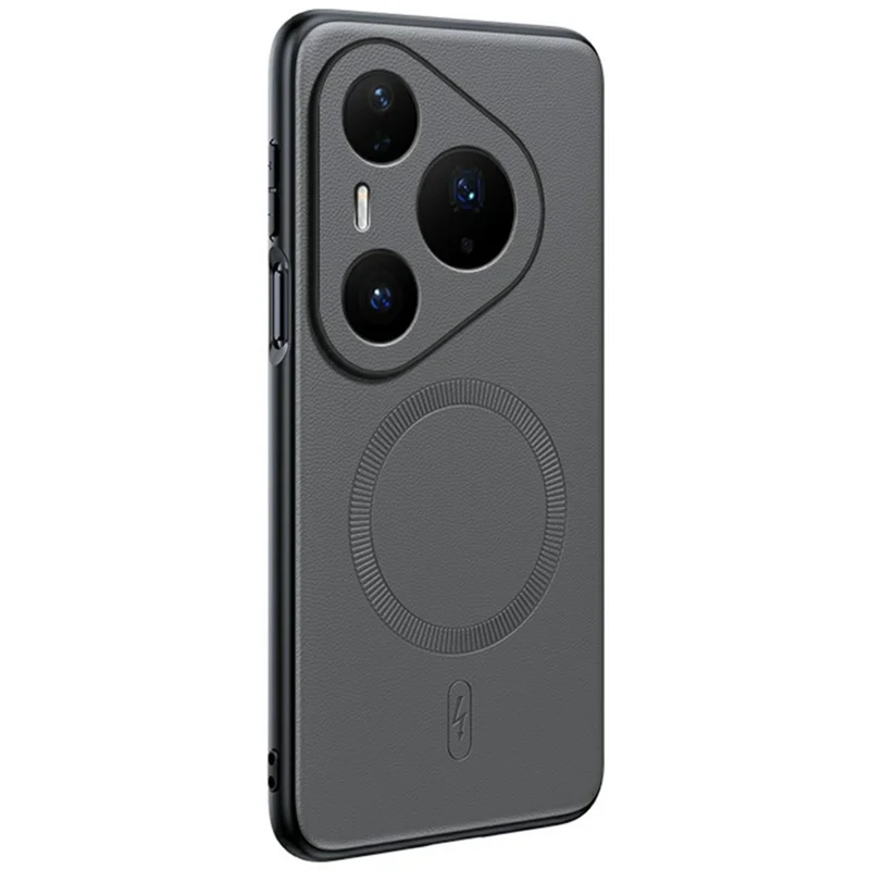 For Huawei Pura 90 Pro Magnetic Case Leather Coated TPU + PC Phone Cover - Grey