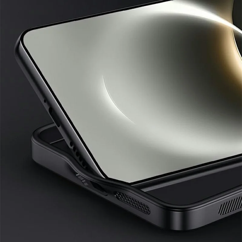 For Huawei Enjoy 90 Pro Max Case Wood Texture PU Leather Coated PC TPU Phone Cover - Black