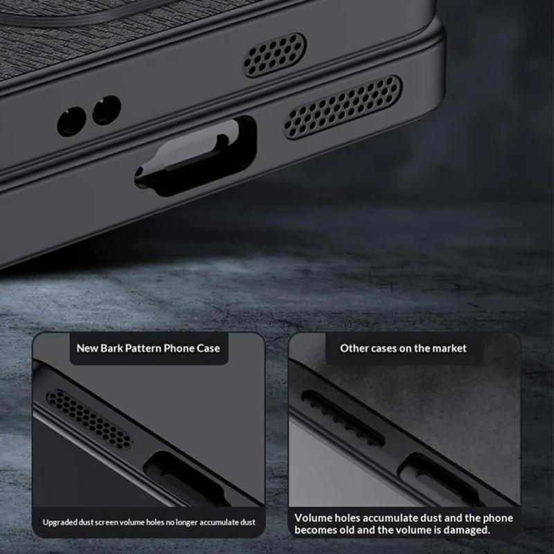 For Huawei Enjoy 90 Plus Case Wood Texture PU Leather Coated PC TPU Phone Cover - Black