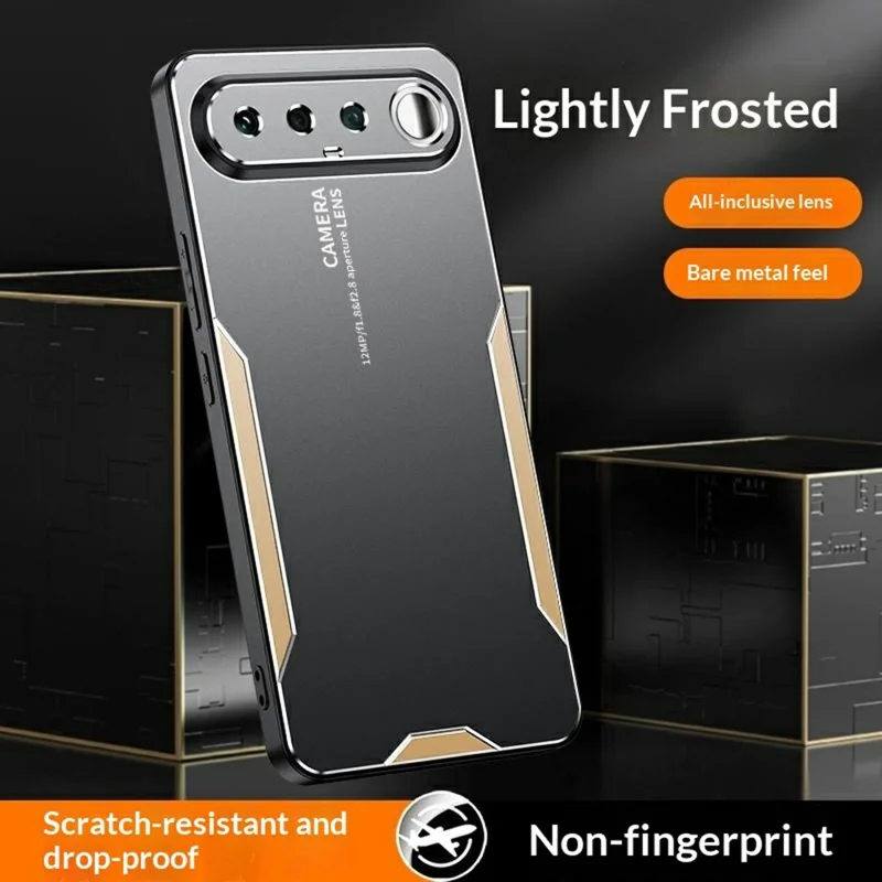 For Realme 16 5G Phone Case Aluminium Alloy TPU PC Back Cover - Gold