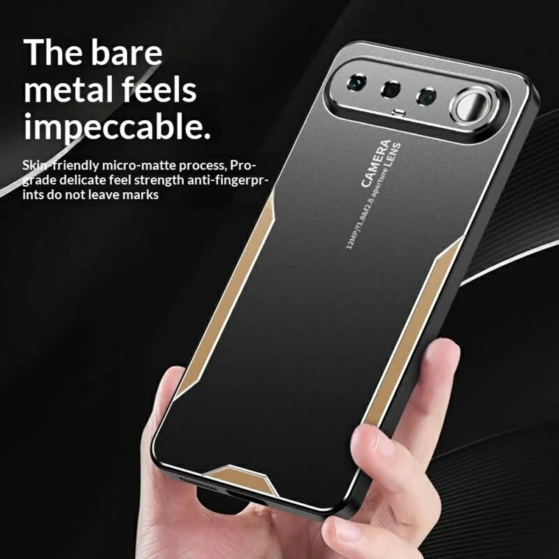 For Realme 16 5G Phone Case Aluminium Alloy TPU PC Back Cover - Gold