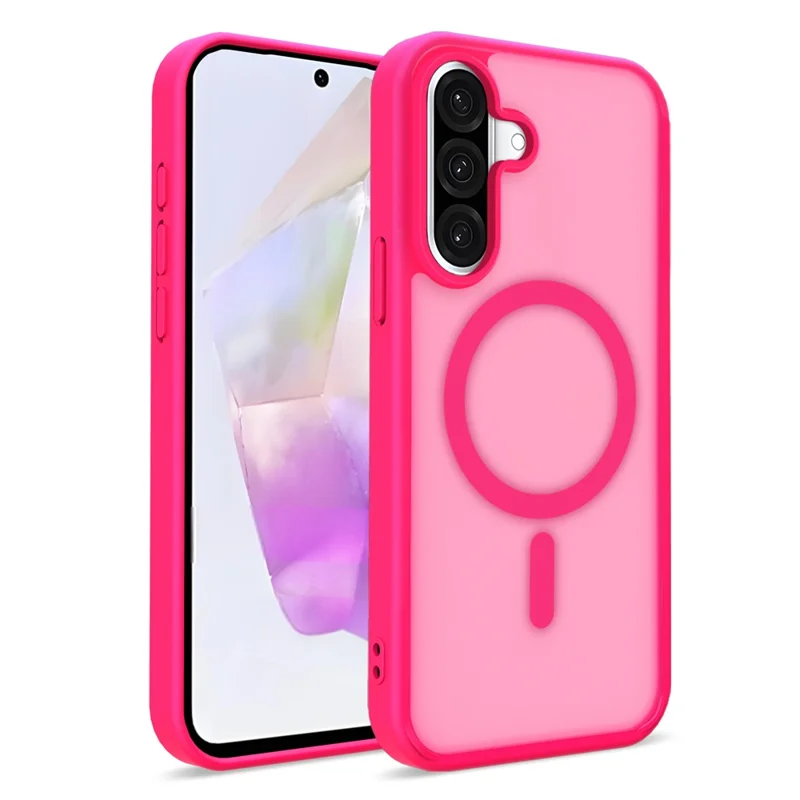 For Samsung Galaxy S26+ Magnetic Case Skin Touch TPU + PC 2.0mm Thickness Anti-drop Phone Cover - Rose