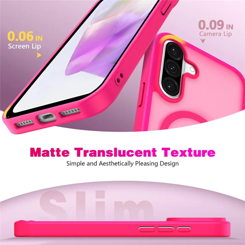 For Samsung Galaxy S26+ Magnetic Case Skin Touch TPU + PC 2.0mm Thickness Anti-drop Phone Cover - Rose
