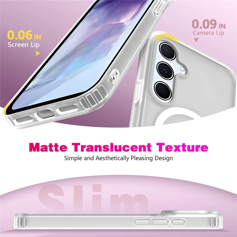 For Samsung Galaxy S24 FE Magnetic Case Skin Touch TPU + PC 2.0mm Thickness Anti-drop Phone Cover - White