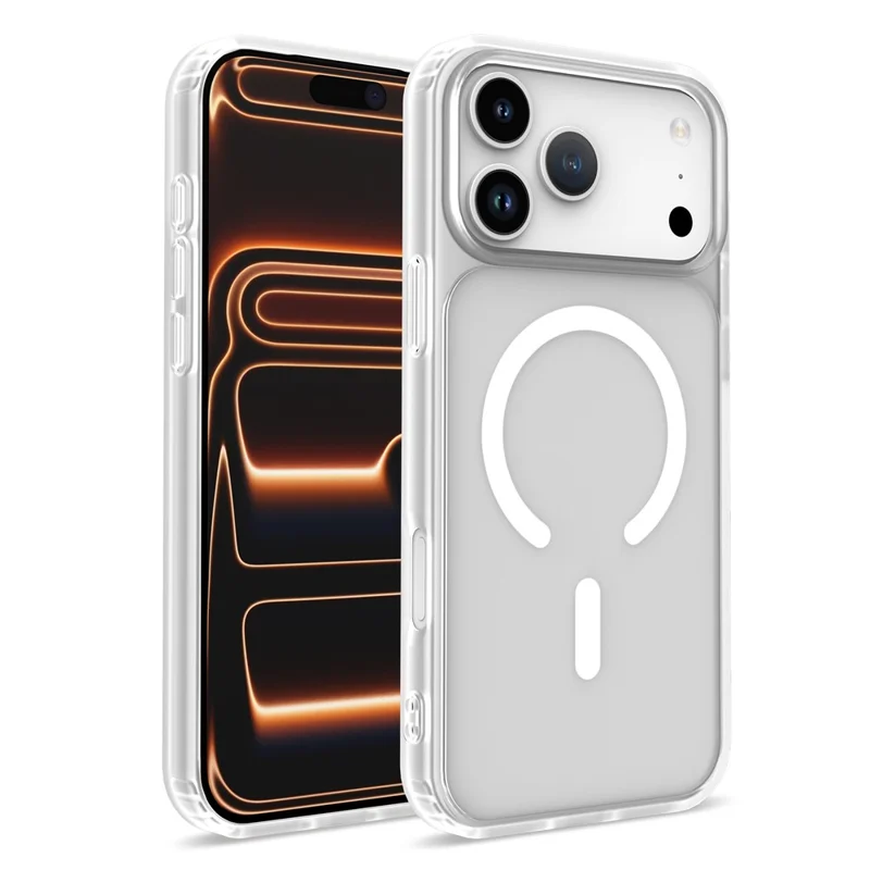 For iPhone 17 Pro Max Magnetic Case Skin Touch TPU + PC 2.0mm Thickness Anti-drop Phone Cover - White