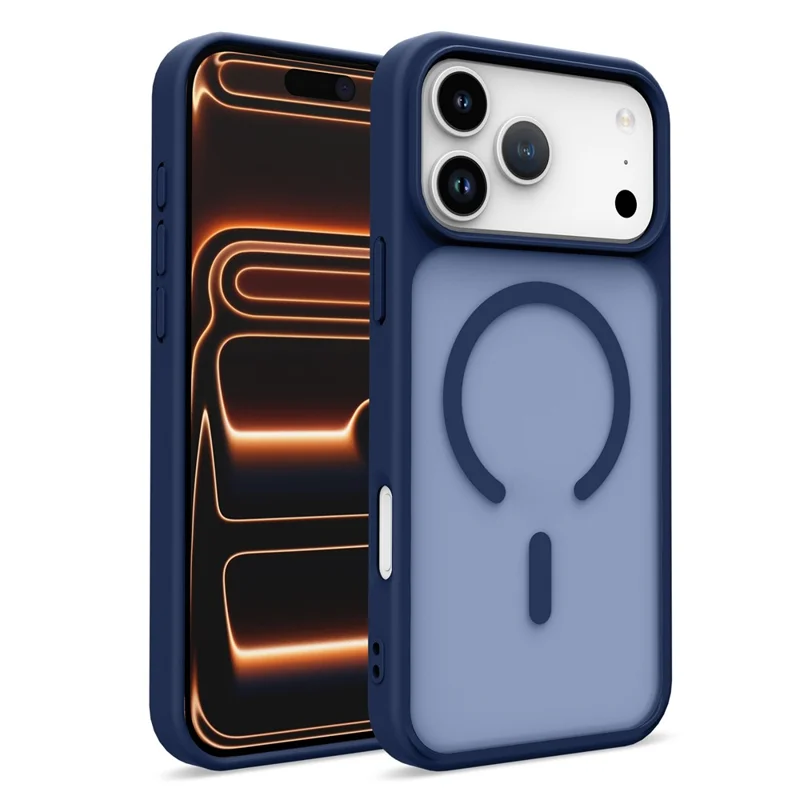 For iPhone 17 Pro Max Magnetic Case Skin Touch TPU + PC 2.0mm Thickness Anti-drop Phone Cover - Blue