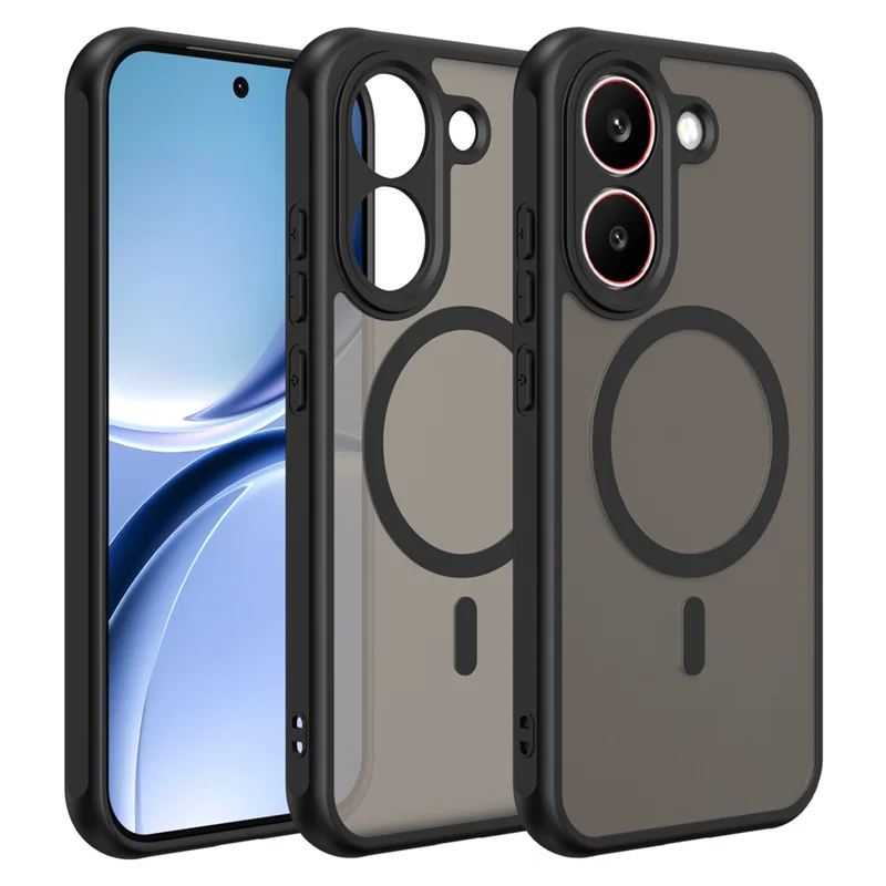 For Xiaomi Poco X8 Pro 5G Magnetic Case Anti Drop PC + TPU Phone Cover - Black