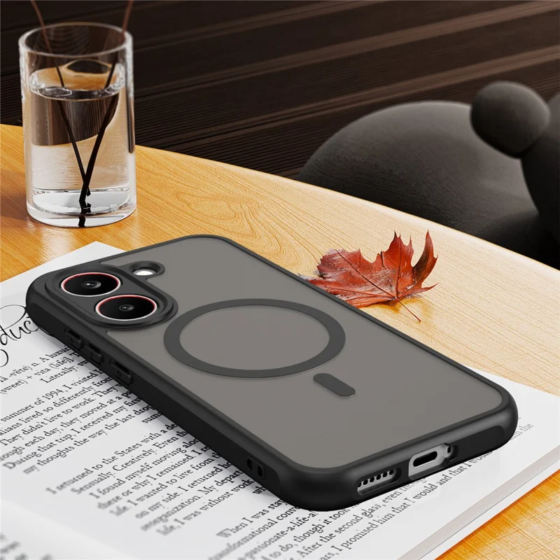 For Xiaomi Poco X8 Pro 5G Magnetic Case Anti Drop PC + TPU Phone Cover - Black