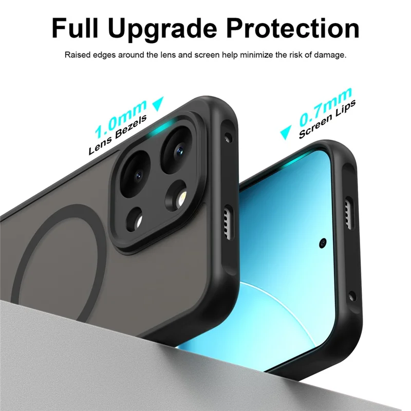 For Xiaomi Poco X8 Pro Max 5G Magnetic Case Anti Drop PC + TPU Phone Cover - Black