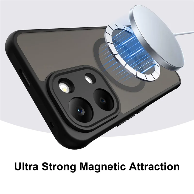 For Xiaomi Poco X8 Pro Max 5G Magnetic Case Anti Drop PC + TPU Phone Cover - Black