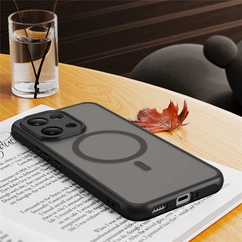 For Xiaomi Poco X8 Pro Max 5G Magnetic Case Anti Drop PC + TPU Phone Cover - Black