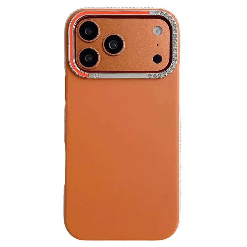 For iPhone 17 Pro Case Glitter Diamond Edge TPU Acrylic Anti-fingerprint Matte Shockproof Cover - Orange
