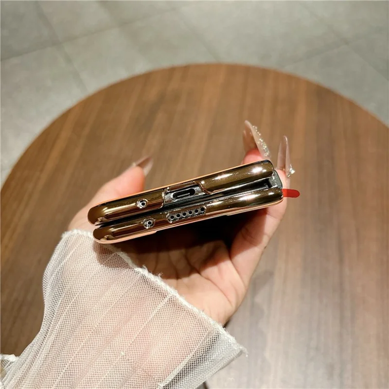 For Huawei Mate X5 Case Horse Pattern Electroplating Frame PU Leather PC Phone Cover - Gold