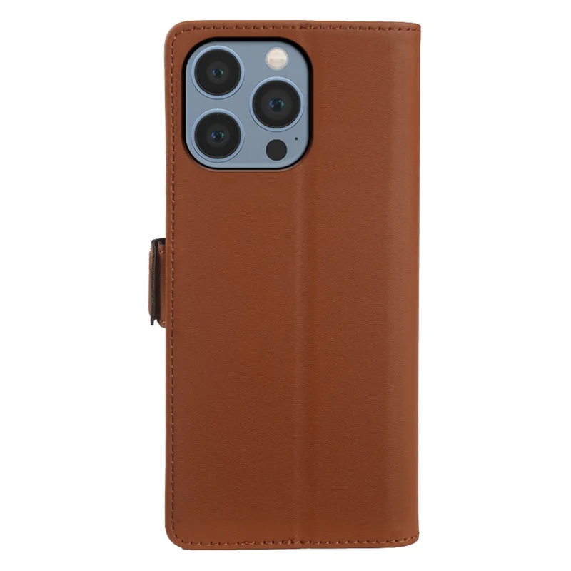 For iPhone 13 Pro Leather Case Wallet Stand TPU + PU Skin-touch Cover - Brown