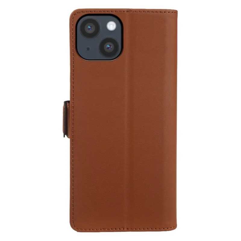 For iPhone 14 Plus Leather Case Wallet Stand TPU + PU Skin-touch Cover - Brown