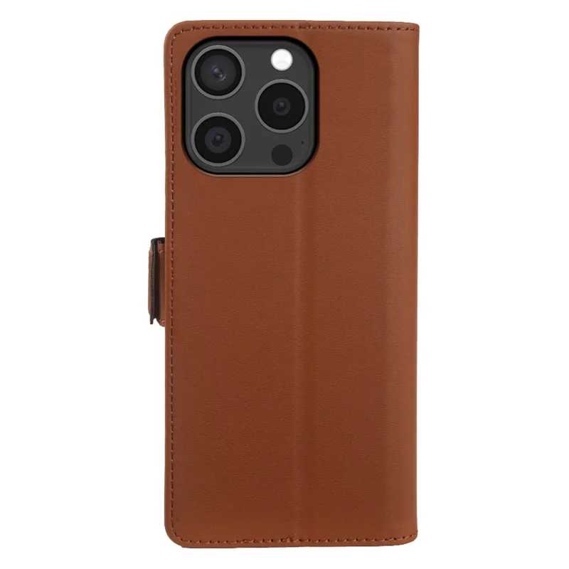 For iPhone 15 Pro Max Leather Case Wallet Stand TPU + PU Skin-touch Cover - Brown