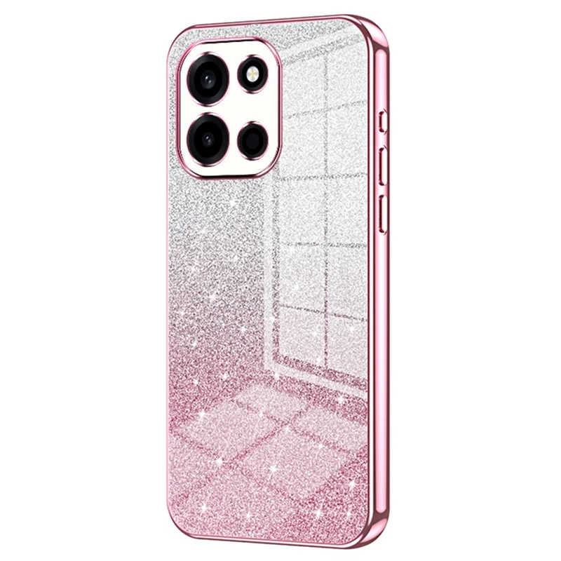 For OnePlus Turbo 6 5G Case Electroplating Gradient Glitter TPU Phone Cover - Pink