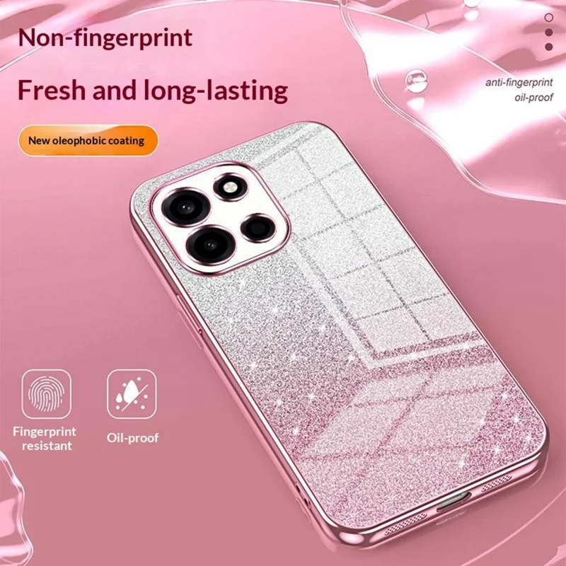 For OnePlus Turbo 6 5G Case Electroplating Gradient Glitter TPU Phone Cover - Pink