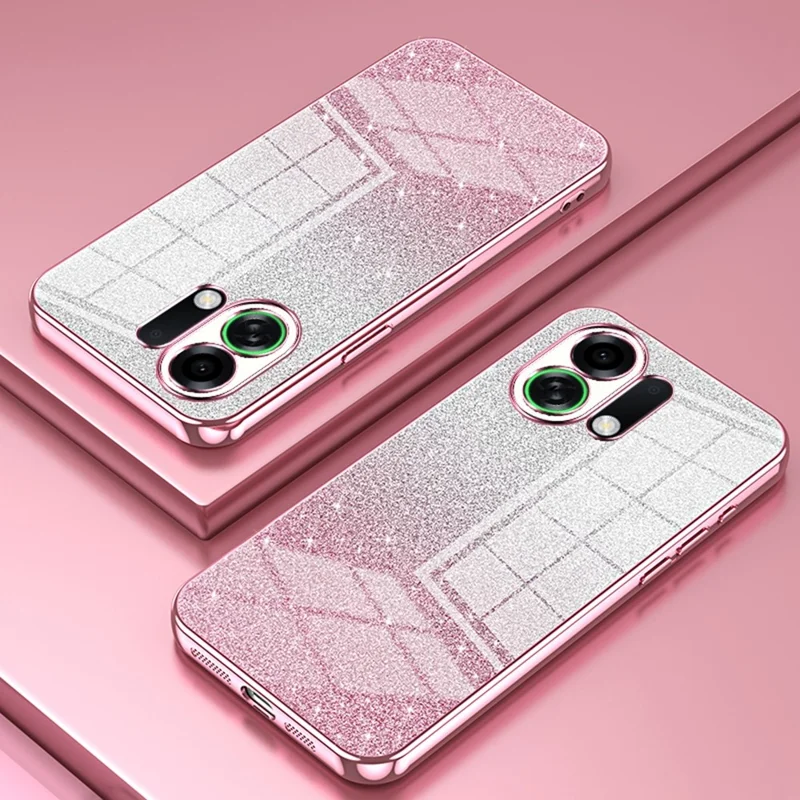 For Oppo K13 Turbo Pro 5G Case Electroplating Gradient Glitter TPU Phone Cover - Pink