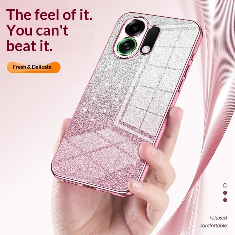 For Oppo K13 Turbo Pro 5G Case Electroplating Gradient Glitter TPU Phone Cover - Pink