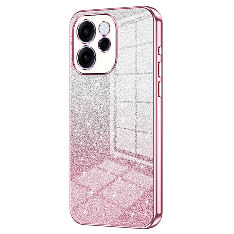 For Oppo Reno15 FS 5G Case Electroplating Gradient Glitter TPU Phone Cover - Pink