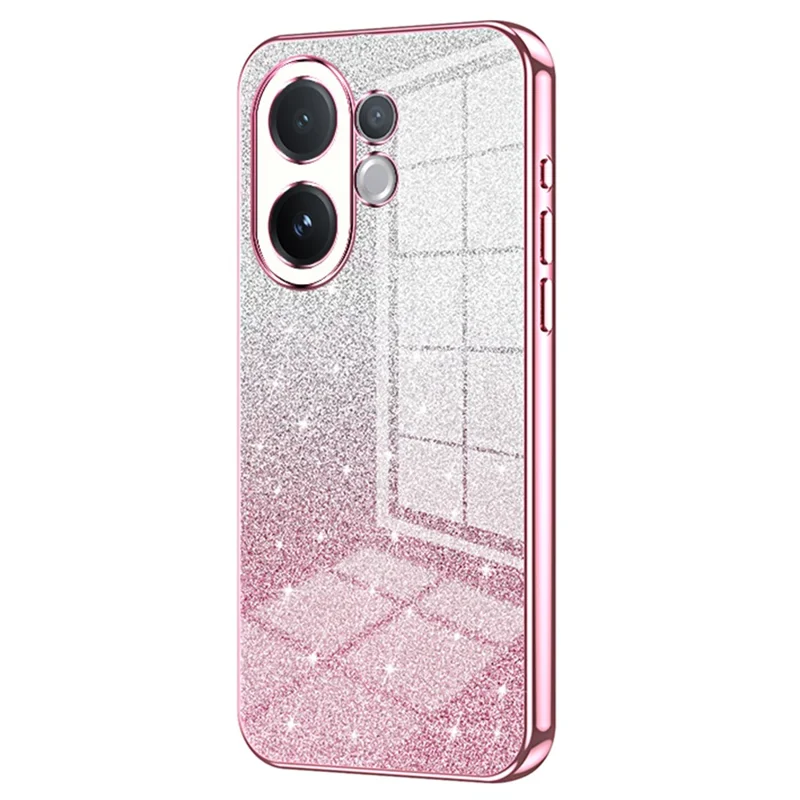 For vivo V60 5G Case Electroplating Gradient Glitter TPU Phone Cover - Pink