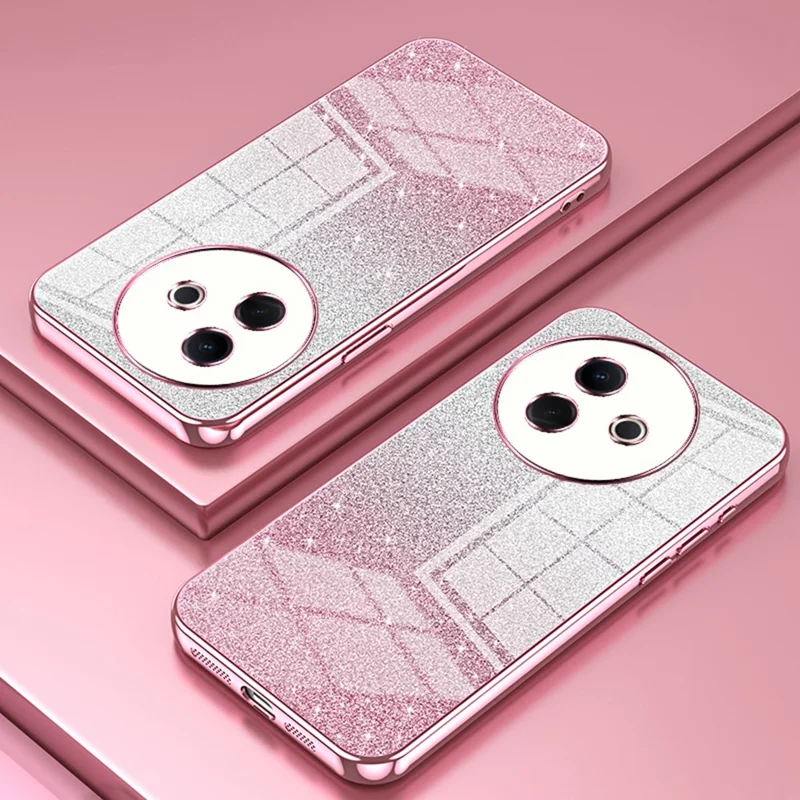 For vivo Y39 5G Case Electroplating Gradient Glitter TPU Phone Cover - Pink