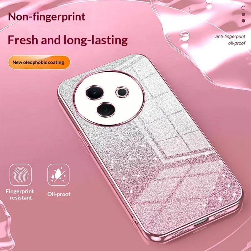 For vivo Y39 5G Case Electroplating Gradient Glitter TPU Phone Cover - Pink