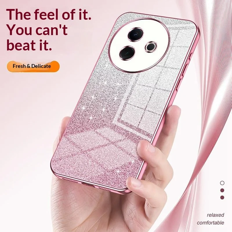 For vivo Y39 5G Case Electroplating Gradient Glitter TPU Phone Cover - Pink