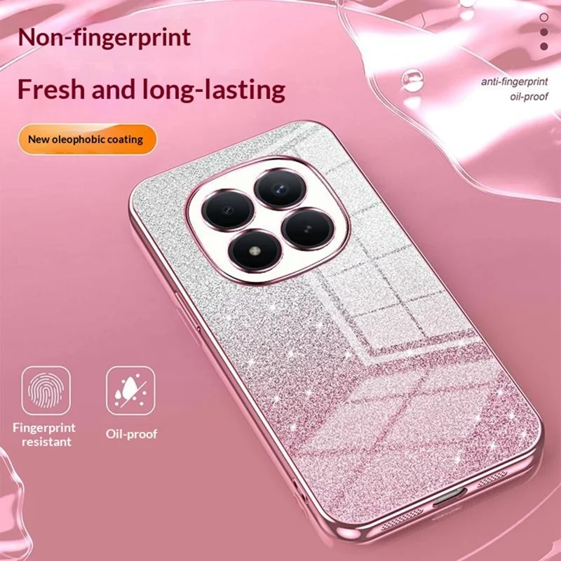For Xiaomi Redmi Note 15 Pro 4G (Global) Case Electroplating Gradient Glitter TPU Phone Cover - Pink