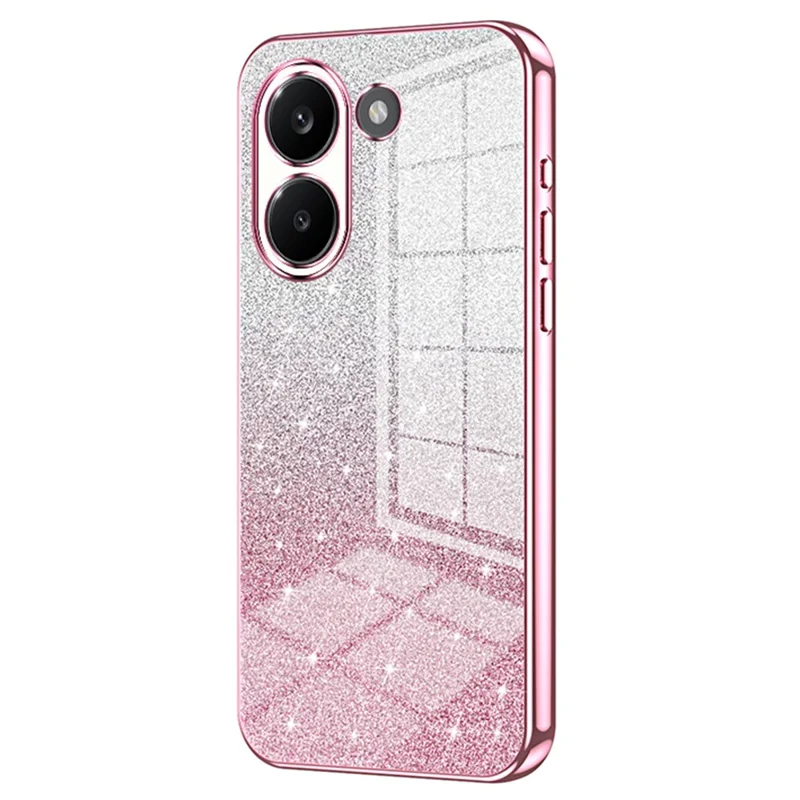 Case For Xiaomi Poco X8 Pro 5G  /  Redmi Turbo 5 5G Electroplating Gradient Glitter TPU Phone Cover - Pink