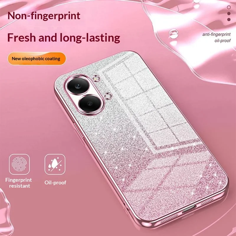 Case For Xiaomi Poco X8 Pro Max 5G  /  Redmi Turbo 5 Max 5G Electroplating Gradient Glitter TPU Phone Cover - Pink