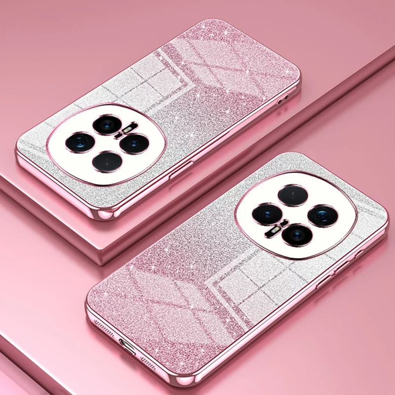 For Honor Magic8 Pro 5G Case Electroplating Gradient Glitter TPU Phone Cover - Pink