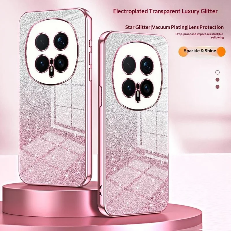 For Honor Magic8 Pro 5G Case Electroplating Gradient Glitter TPU Phone Cover - Pink