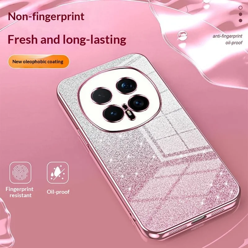 For Honor Magic8 Pro 5G Case Electroplating Gradient Glitter TPU Phone Cover - Pink