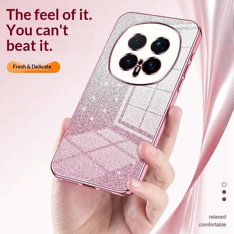 For Honor Magic8 Pro 5G Case Electroplating Gradient Glitter TPU Phone Cover - Pink