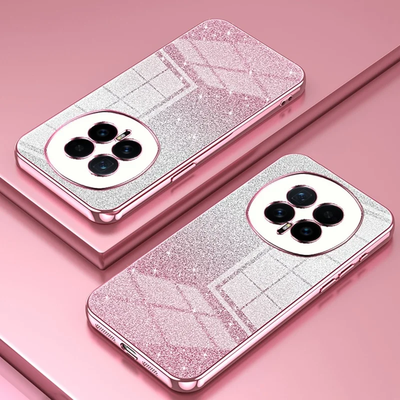 For Honor Magic8 5G Case Electroplating Gradient Glitter TPU Phone Cover - Pink