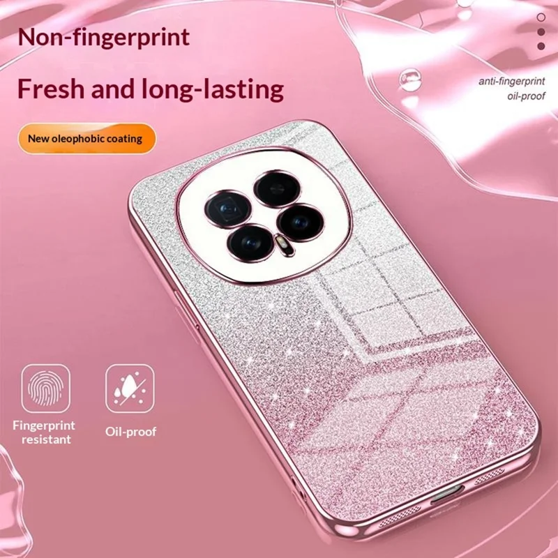 For Honor Magic8 5G Case Electroplating Gradient Glitter TPU Phone Cover - Pink