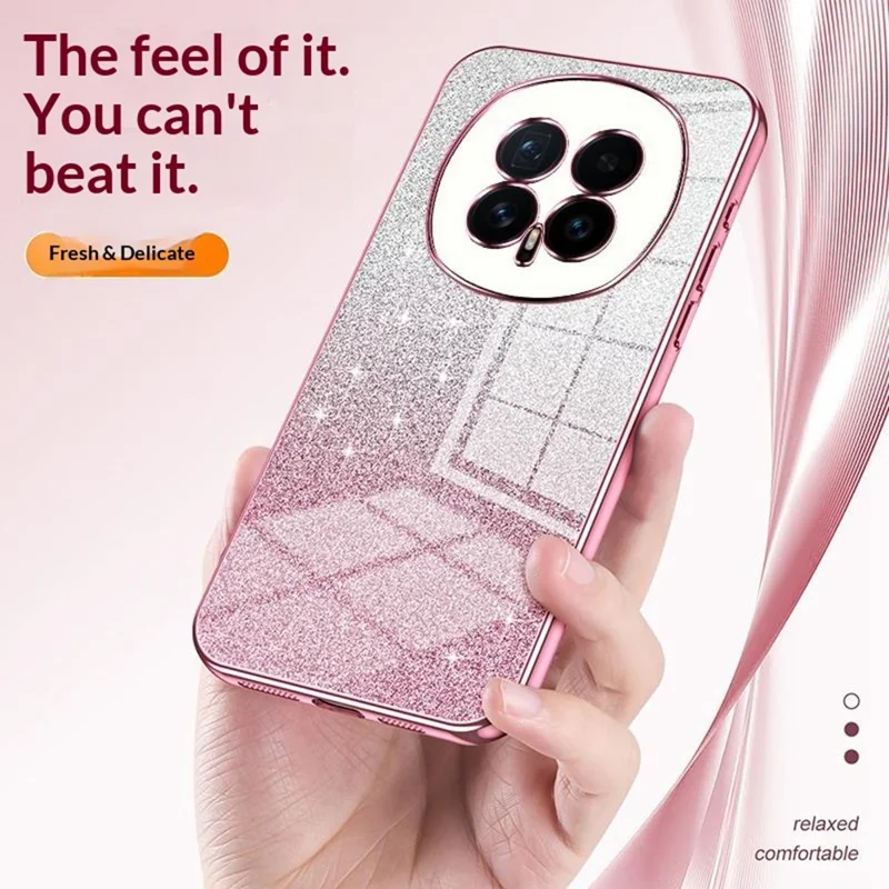 For Honor Magic8 5G Case Electroplating Gradient Glitter TPU Phone Cover - Pink