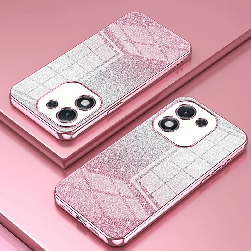 For Honor X70i Case Electroplating Gradient Glitter TPU Phone Cover - Pink