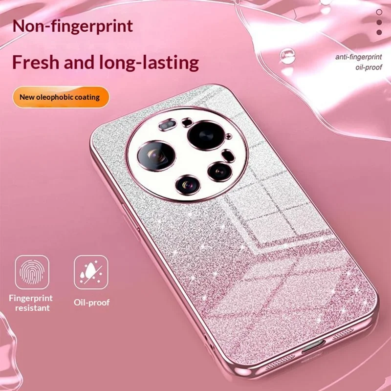 For Xiaomi 17 Ultra 5G Case Electroplating Gradient Glitter TPU Phone Cover - Pink