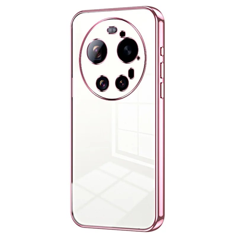For Xiaomi 17 Ultra 5G Case Electroplating Frame Soft TPU Phone Cover - Pink