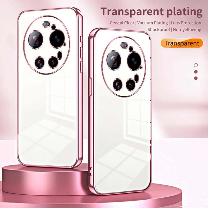 For Xiaomi 17 Ultra 5G Case Electroplating Frame Soft TPU Phone Cover - Pink